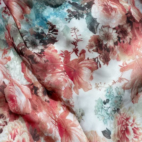 Forever 21 Pink Floral Asymmetrical Sleeveless Dress Small - Picture 5 of 11